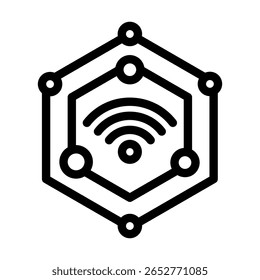 wi fi ícone de linha conectada vetor. wi fi sinal conectado. símbolo de contorno isolado ilustração em preto