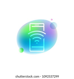 Wi fi connection neon icon