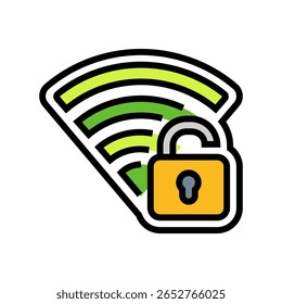 conectividade wi fi ícone de cor vetor. sinal de conectividade wi fi. ilustração de símbolo isolado