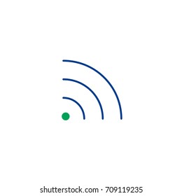 Wi Fi flat icon. Single high quality symbol of line wi-fi vector for web design or mobile app. Color signs of wifi for design logo. Single pictogram of internet on white background