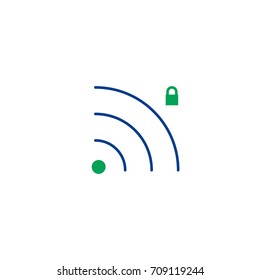 Wi Fi flat icon. Single high quality symbol of line wi-fi vector for web design or mobile app. Color signs of wifi for design logo. Single pictogram of internet on white background