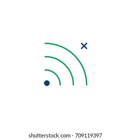 Wi Fi flat icon. Single high quality symbol of line wi-fi vector for web design or mobile app. Color signs of wifi for design logo. Single pictogram of internet on white background