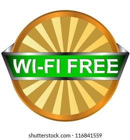Wi Fi green logo isolated on white background