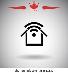 Wi fi home vector icon.