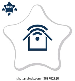 Wi fi home vector icon.