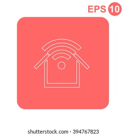 Wi fi home vector icon.