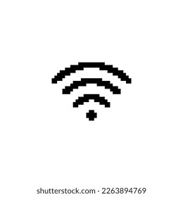 wi fi icon 8 bit, pixel art icon  for game  logo. 