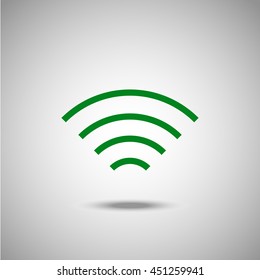 Wi Fi icon. Flat style. Grey background. Symbol for web design and mobile. Vector illustration.