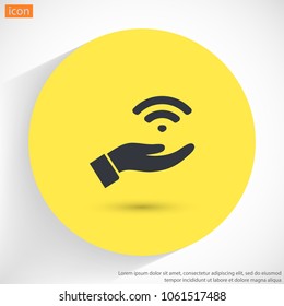 Wi fi icon in the hand