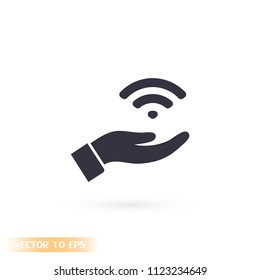 Wi fi icon in the hand
