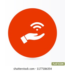 Wi fi icon in the hand