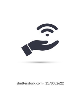 Wi fi icon in the hand