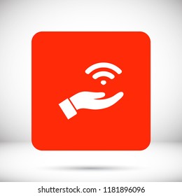 Wi fi icon in the hand
