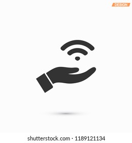 Wi fi icon in the hand