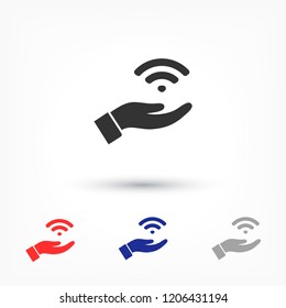 Wi fi icon in the hand