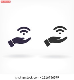 Wi fi icon in the hand