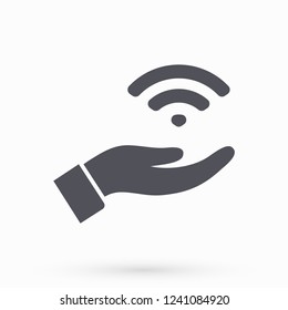 Wi fi icon in the hand