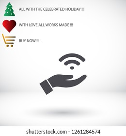 Wi fi icon in the hand