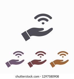 Wi fi icon in the hand