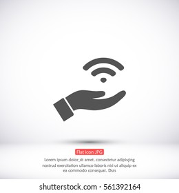 Wi fi icon in the hand