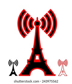 Icono wi fi integrado con torre effeld
