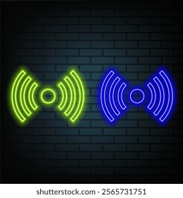 wi fi icon neon text effect , wall background.