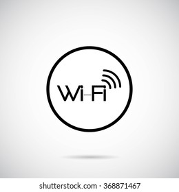 Wi Fi icon on white background. Vector art.