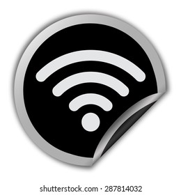 wi fi icon - round vector sticker