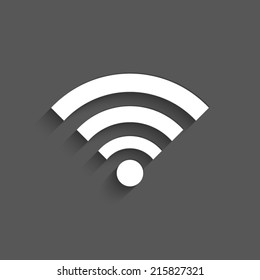 Wi Fi icon with shadow on a grey background