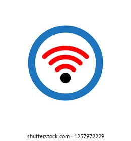 wi fi icon symbol button isolated, wifi sign zone wireless internet logo, emblem technology service icon, web signal internet vector sign isolated illustration