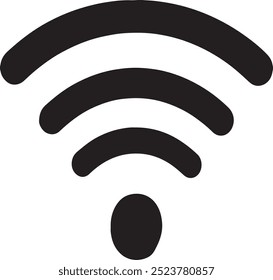 Wi Fi icon typography, silhouette vector art illustration 01