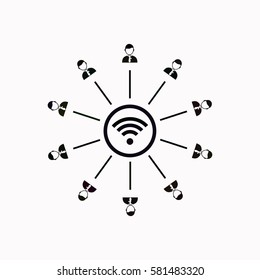Wi fi  icon Vector design.