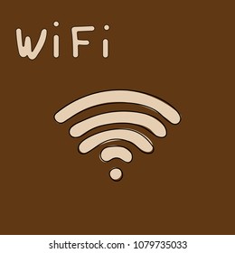 Wi Fi icon vector illustration on brown background
