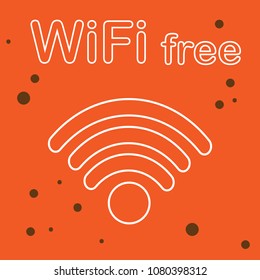Wi Fi icon vector illustration on orange background