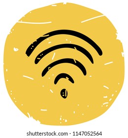 Wi Fi icon vector illustration on yellow background