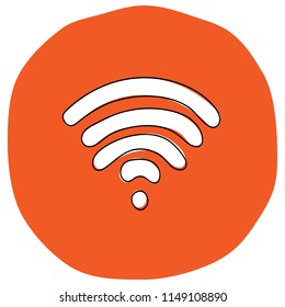 Wi Fi icon vector illustration on orange background