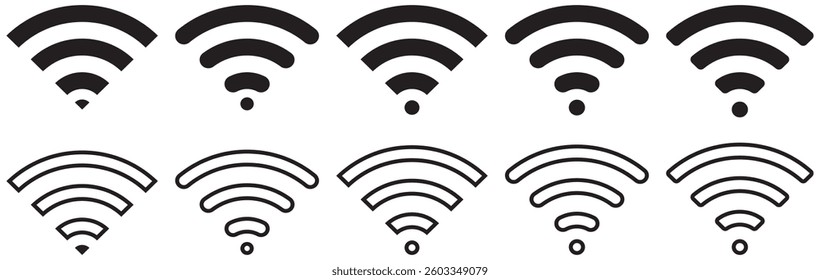 Wi Fi icon vector set. wireless illustration sign collection.