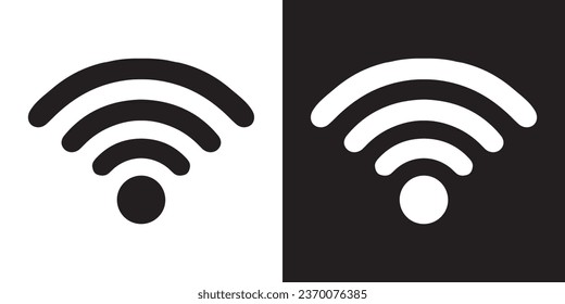 Wi Fi icon vector. Wireless sign symbol in trendy flat style. Wifi vector icon illustration isolated on white and black background
