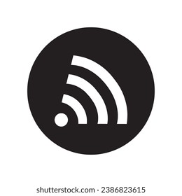 Wi Fi icon vector. Wireless internet logo design. Wifi vector icon illustration in circle isolated on black background