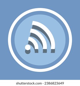 Wi Fi Icon Vector. Wireless icon vector in trendy flat style. Wifi icon image, Wifi icon illustration isolated on blue background