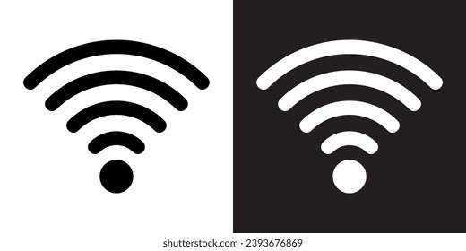 Wi Fi icon vector. Wireless sign symbol in trendy flat style. Wifi vector icon illustration isolated on white and black background	