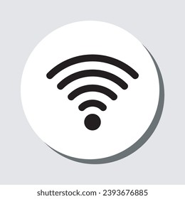 Wi Fi icon vector. Wireless sign symbol in trendy flat style. Wifi vector icon illustration in circle isolated on gray background