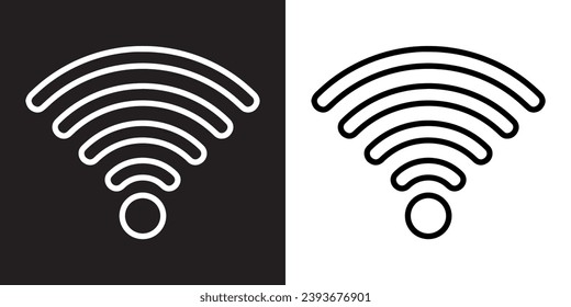 Wi Fi icon vector. Wireless sign symbol in trendy flat style. Wifi vector icon illustration isolated on black and white background	