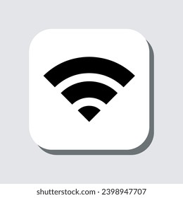 Wi Fi icon vector. Wireless sign symbol in trendy flat style. Wifi vector icon illustration in square isolated on gray background