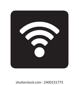 Wi-Fi-Symbol, Vektorgrafik. WLAN-Logo-Design. Wifi-Vektorgrafik auf quadratischem Hintergrund einzeln auf weißem Hintergrund