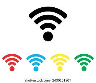 Wi Fi icon vector. Wireless icon sign symbol in trendy flat style. Set elements in colored icons. Wifi vector icon illustration isolated on white background