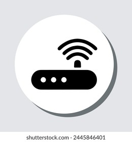 Wi Fi icon vector. Wireless router sign symbol in trendy flat style. Wifi vector icon illustration in circle isolated on gray background