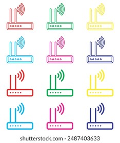 Wi Fi icon vector. Wireless icon sign symbol in trendy flat style. Set elements in colored icons. Wifi vector icon illustration isolated on white background