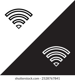 Wi-Fi-Symbolvektor. Drahtloses Symbol im trendigen flachen Stil. Wifi, Vektorgrafik einzeln auf weißem und schwarzem Hintergrund