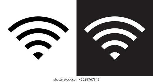 Wi-Fi-Symbolvektor. Drahtloses Symbol im trendigen flachen Stil. Wifi, Vektorgrafik einzeln auf weißem und schwarzem Hintergrund